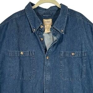 C.E. Schmidt Workwear Men's Size 2XL Denim Short Sleeve Work Shirt‎
